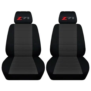 Fundas de asiento para camioneta SUV se adaptan a Chevy Silverado 2014-2018 negro inserto carbón - Imagen 1 de 1