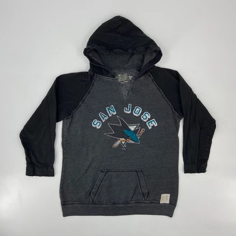 San Jose Sharks Sweater Men Medium Black Blue NHL Hockey Pullover Hoodie * Cover
