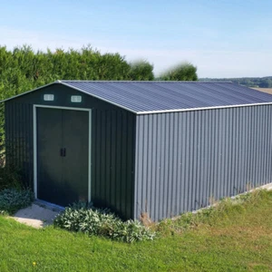 4/5/6/8/10/12FT Metal Garden Storage Tool Shed Outdoor Store Cabinet Roof House - Picture 1 of 25