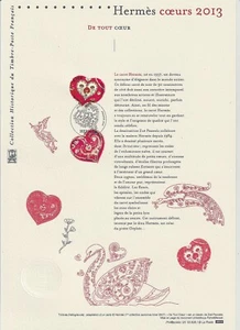 Document Philatélique 1er Jour : 03 2013 Coeur Hermès - Picture 1 of 1