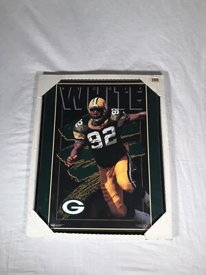 Mini póster enmarcado vintage de los Green Bay Packers 1994 Reggie blanco 20x16 Foto 1 de 4