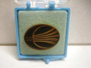 Continental Airlines 30 Jahre schwarz goldfarben Service Award Pin OC Tanner Vintage - Bild 1 von 9