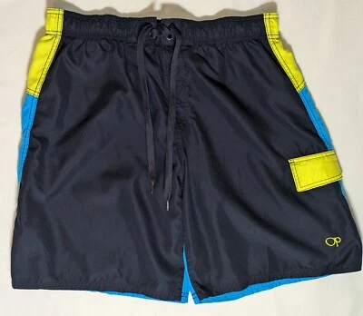 Pantalones cortos Ocean Pacific para hombre talla 32 azul y amarillo Foto 1 de 4