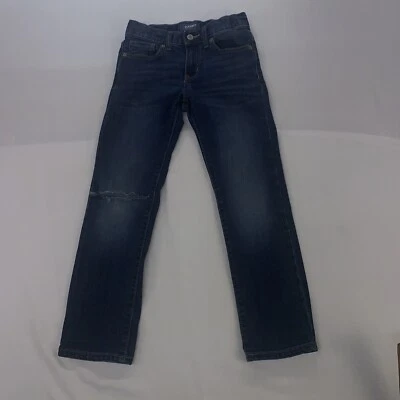 Old Navy Jeans 8 Regular Boys Adjustable Waist  Blue Denim Straight Legs - Image 1 of 4