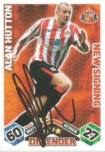 ALAN HUTTON SIGNED SUNDERLAND 2009/2010 MATCH ATTAX 'EXTRA' TRADING CARD+COA - Picture 1 of 1