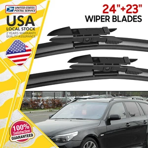 Front Windshield Wiper Blades 24"&23" All Season For 2006-2010 BMW 650i Set of2 - Picture 1 of 11