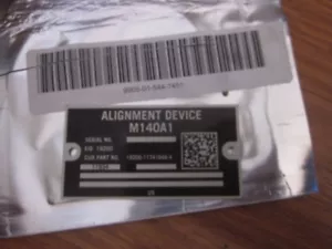 Howitzer M140 M140A1 Alignment device Data Plate aluminum - Picture 1 of 1