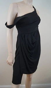 PREEN BY THORNTON BREGAZZI Collection Black Sleeveless Pleated Evening Dress SzL - Picture 1 of 8