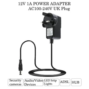 12V 1A AC/DC Power Supply Charger Plug Switching Adapter Converter UK - Picture 1 of 10