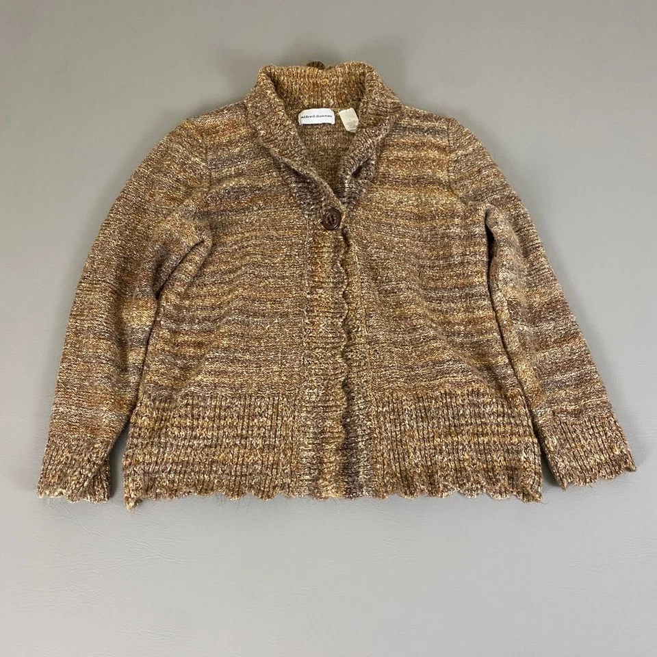 Кардиган Alfred Dunner вязаный на пуговицах спереди свитер женский размер большой коричневый бежевый - Изображение 1 из 4