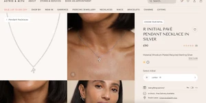 Astrid & Miyu Initial Cubic Zirconia Pendant Necklace in Silver “R” RRP £90 - Picture 1 of 3