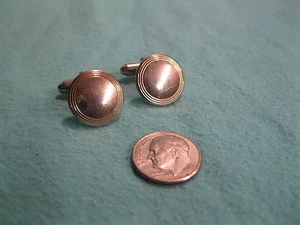 Vintage Gold Plated Round Multiple Frame Rings Cufflinks CG7 - Imagen 1 de 4
