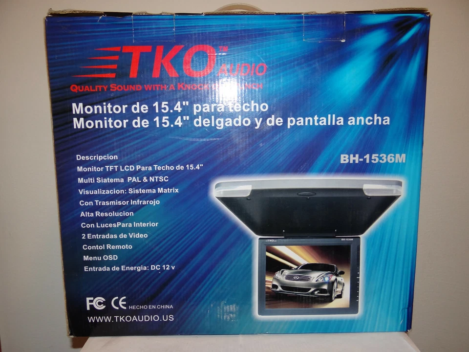 TKO BH-1536M 15.4" Roofmount Slim & Widescreen TFT LCD Monitor - Image 1 of 4