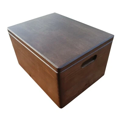 CAJA GRANDE MADERA 40X30X23cm MANGO BLANCO EN COLOR MARRÓN Foto 1 de 4