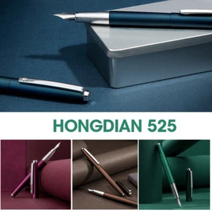 New HongDian 525 Metal Matte Fountain Pen Iridium 0.4mm/0.6mm EF/Small Bent Nib - Picture 1 of 17