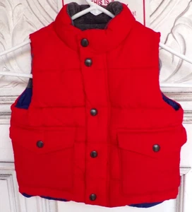 Baby Gap Snap & Zip Red Puffer Primaloft Vest Toddler Size 18-24 Months in EUC - Picture 1 of 3