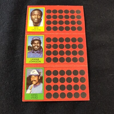 TOPPS SCRATCH-OFF BEN OGLIVIE, LAMAR JOHNSON, OTTO VELEZ CARD - Image 1 of 4
