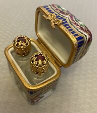 vintage Limoges France Peint Main Porcelain Trinket Box Jeweled Perfume Bottles