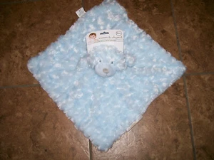 Blankets & Beyond Blue Puppy Dog Nunu Security Blanket Rosette Swirls Lovey NWT - Picture 1 of 4