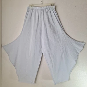 Bryn Walker Pants Medium Gray Art Coastal Harem Wide Leg Pull On Lagenlook Sheer - Picture 1 of 11