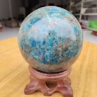 470G Natural Blue Apatite Ball Sphere Quartz Crystal Mineral Healing