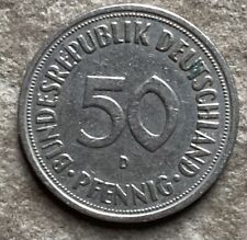 Vintage 1950 50 Pfennig Coin Germany Bundesrepublik Deutschland German