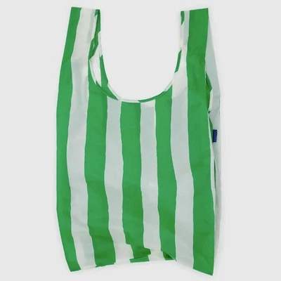 ¡NUEVO! Baggu BIG BAG en nailon reciclado “pintado a rayas verdes”, tiene capacidad para 50 libras, bolsa Foto 1 de 4