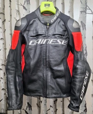 Dainese Racing  Jacket -EU50 Black Fluo Red Motorcycle Motorbike Leather Sports  - Image 1 of 4