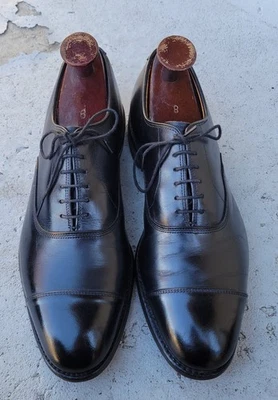 Allen Edmonds Park Avenue Mens 10 D Black Cap Toe Oxford Dress Shoes 5615 - Image 1 of 4