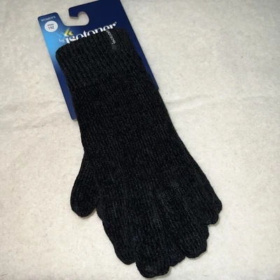 NUEVO CON ETIQUETAS Guantes de punto isotoneros negros talla única forrados de lana clásicos suaves para mujer Foto 1 de 4