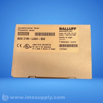 Balluff BOD21M-LA04-S92 Photoelectric Distance Sensor FNOB - Image 1 of 4