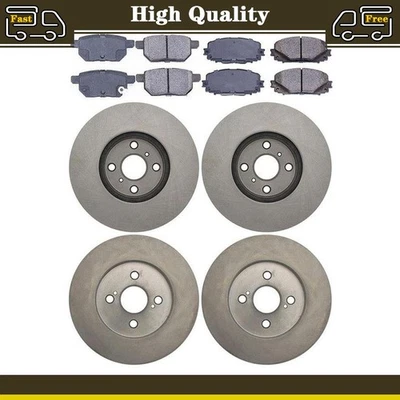 6 件前后刹车片套装盘转子适用于 2012 2013 2014 年 2015 年丰田 Yaris — 第 1/4 张图片