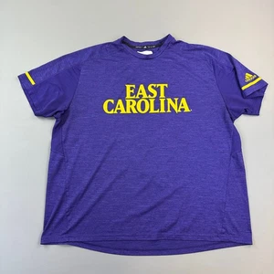 Camicia East Carolina Pirates uomo 2XL viola Adidas Climalite manica corta logo - Foto 1 di 11