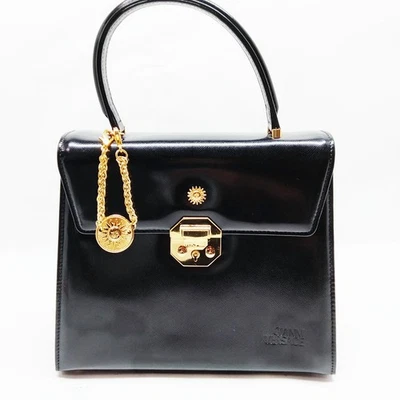 NO TARIFF Gianni Versace Hand Bag Black Leather 2287821 - Image 1 of 4