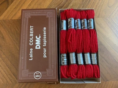 Tapiz Laine Colbert DMC 8m hilo de lana 10 madejas rojo 7544 Nuevo de Lote Antiguo Foto 1 de 4