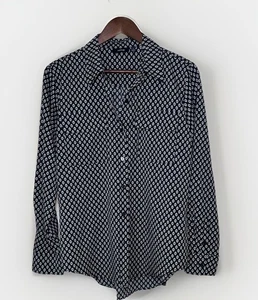 Blusa negra de poliéster de carrera con diseño abstracto Apt 9 nueva con etiquetas talla mediana - Imagen 1 de 6