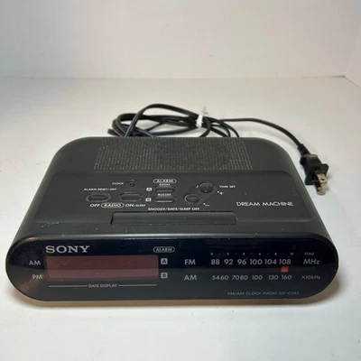 Sony ICF-C243 Dream Machine AM/FM Dual Alarm Digital Clock Radio Black Tested - Image 1 of 4