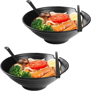 2Stück Japanische Ramen Schüssel Set 1000ML Premium Rutschfeste Suppe Schale Neu - Bild 1 von 12