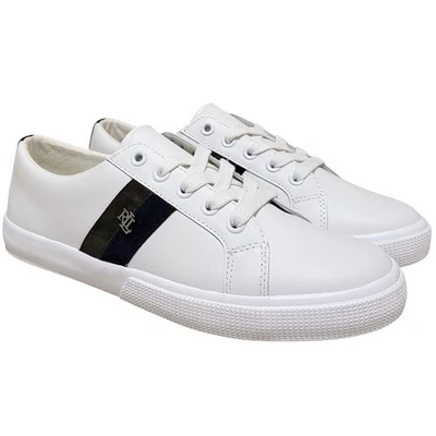 Lauren Ralph Lauren Women Janson II Low Top Sneakers Size US 8B White Grey Blue - Image 1 of 4