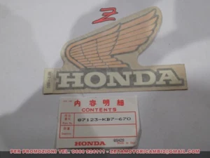 logo emblema serbatoio sinistra originale Honda CB 900 XL 250 500 87123-KB7-670 - Picture 1 of 1