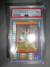 1992 DONRUSS ELITE RICKEY HENDERSON LEGENDS PSA 9 MINT GRADED CARD HOF /7500 A'S