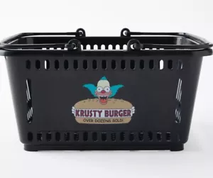 Rare NEW Vintage USA Style Plastic Shopping Basket The Simpsons Krusty Burger - Picture 1 of 8