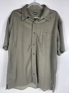 Orvis Fishing Button Up Shirt Hemp Tencel Green Short Sleeve Mens Size L - Picture 1 of 12
