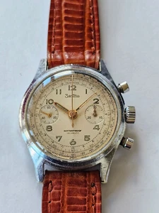 ZENTRA-WATERPROOF-CRONO-PULSANTI A POMPA-FONDO A VITE-LAND.48-OVERSIZE (37,2 MM) - Picture 1 of 24