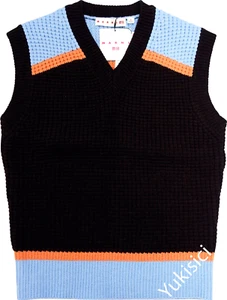 Uniqlo x MARNI JP Popcorn Knitted V-Neck Sweater Vest Brown & Blue JP Size M NWT - Picture 1 of 8