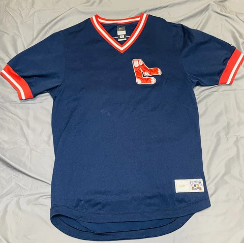 Nike Carlton Fisk Boston Red Sox Cooperstown Collection HOF Jersey Large MLB Cover