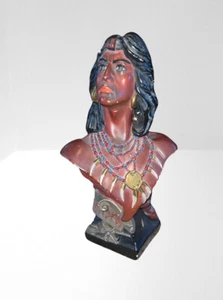 Antique EDWARDIAN CIGAR STORE Style INDIAN BUST Old HIAWATHA Native STATUE - Picture 1 of 12