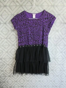 Xhilaration Dress Size L Girls Black Purple Pull Over Toole Round Neck Layers  - Picture 1 of 3
