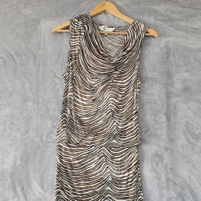 Maxi Vestido Trina Turk Natación Encubrimiento Para Mujer 4 Pequeño Mezcla Seda Cebra Capucha Playa  Foto 1 de 4