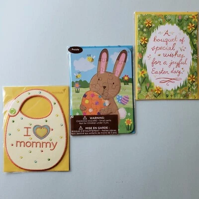 Papyrus Easter Cards Lot Mother's Day Bunny Puzzle Sealed 3 NEW Bunny Puzzle - Image 1 of 4